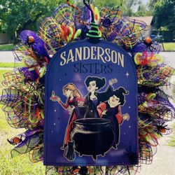 Sanderson Sisters Mesh Halloween Wreath