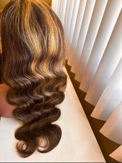 Brown and Blonde Lace Wig 28” Human Hair