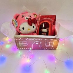 Bath And Body Works Hello Kitty Carebear Plushy Gift Set With Cherry Blossom Hand Sanitizer, Body Lotion And Fragrance Mist All New