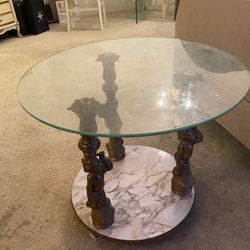 Vintage Brass Leg Table 1960 With Glass Top