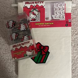Hello Kitty Shower curtain and hooks bundle