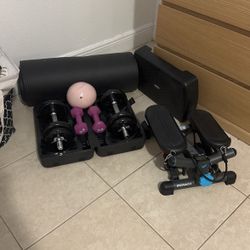 Dumbbell Set & Mini Stepper 