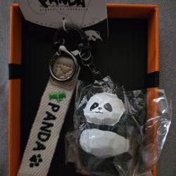 Panda Bamboo Keychain Set New Cute Gift