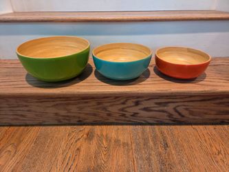 Wooden Bowl Set (3) - Three Colors - Bamboo