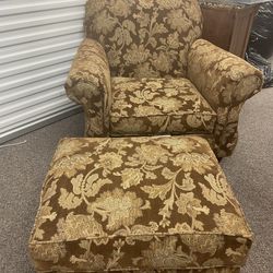 Chair and Matching Ottoman 