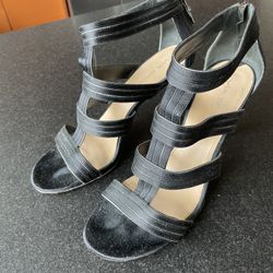 Via Spiga Black Gladiator Heels
