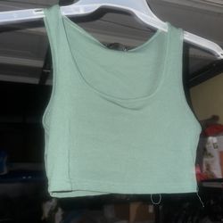 Green Crop Top Size XS