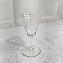 Set of 4 Textured Clear Glass Tumblers / Old Fashioned Glasses