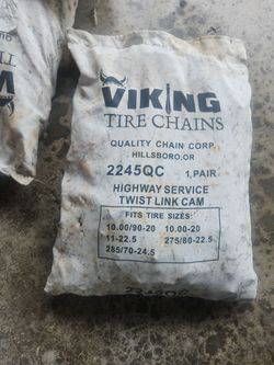 Semi-tractor trailer snow chains