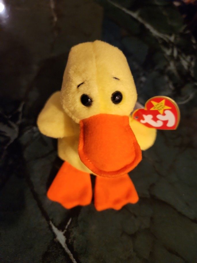 TY Beanie Babies "Quackers" The Duck Rare 1993/1994 Tag