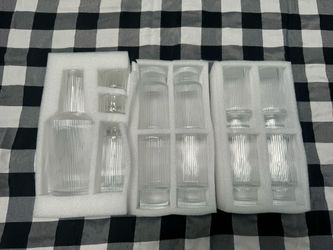 8 Glasses With 2 Decanters 
