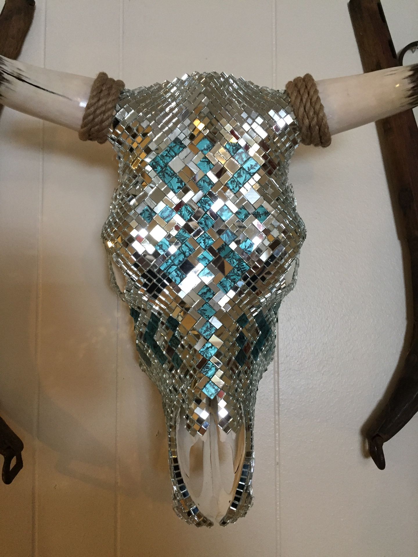 Cow skull mosaic