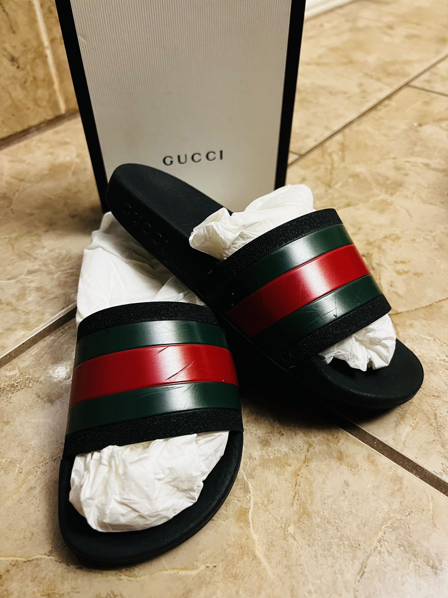 Boys Shoes Gucci Slides Authentic Size 30 Us Size Is A 12