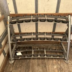 HOIST 3 TIER 12 PAIR SADLE DUMBELL RACK! READY FOR PICKUP OR DELIVERY NOW!!