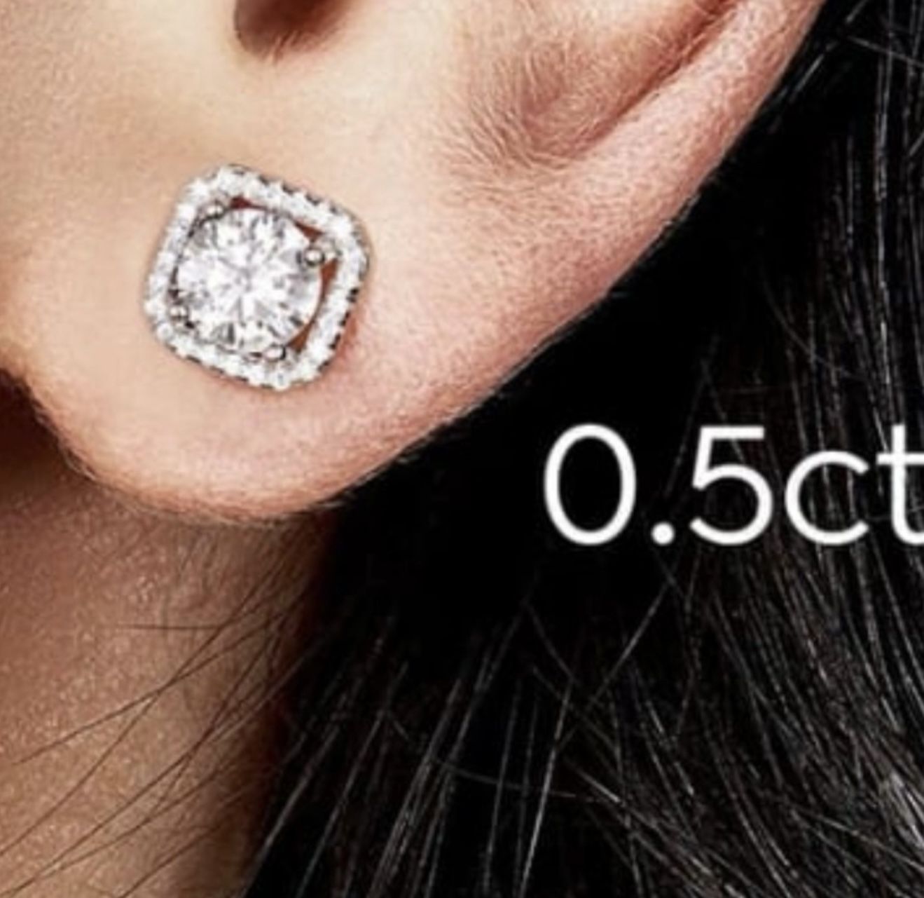Wedding Sterling Silver 925 Moissanite Square Earrings Wedding