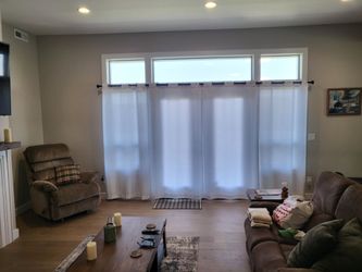 White grommet curtains 48 in x 84 in