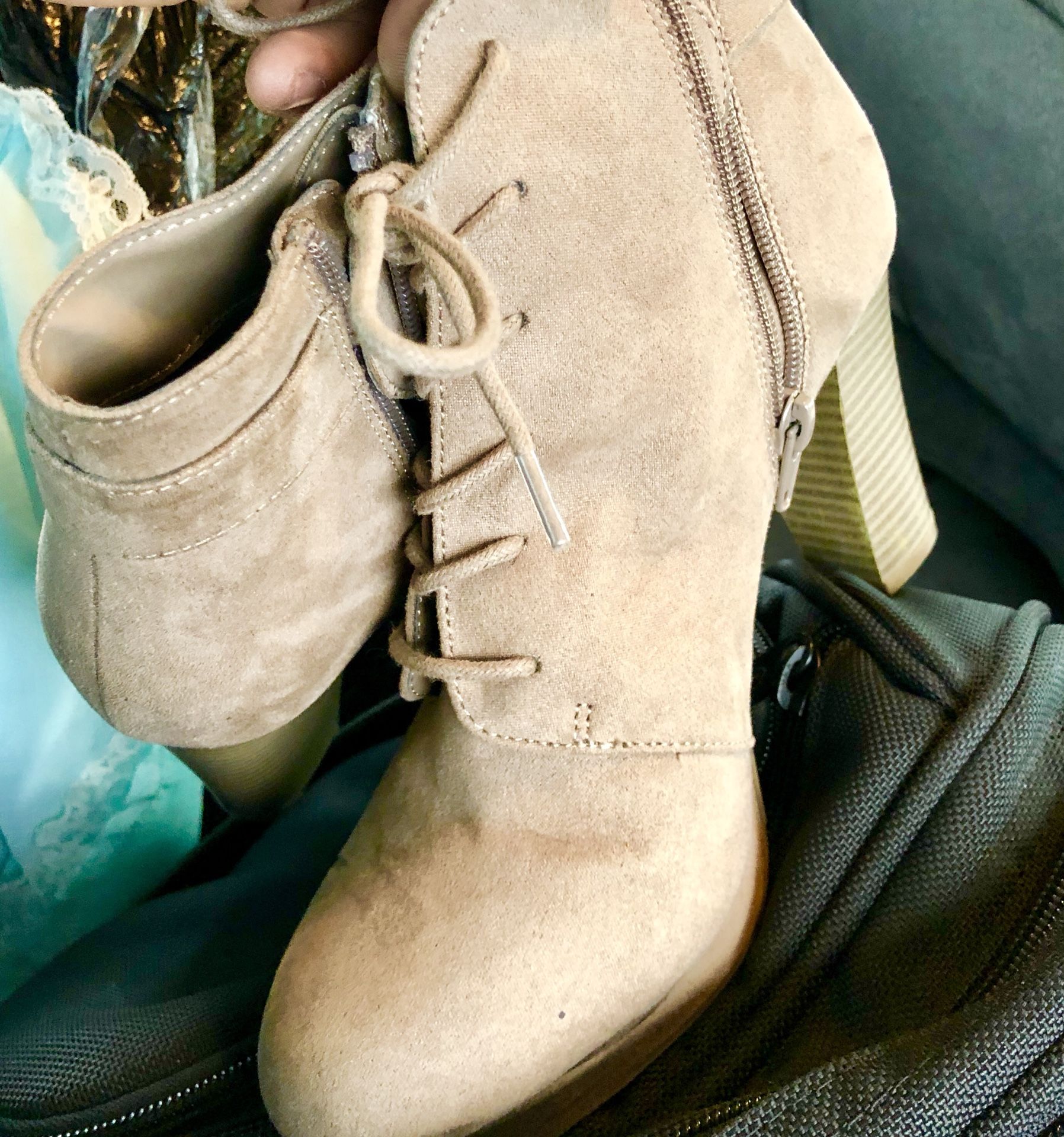 Tan suede boots