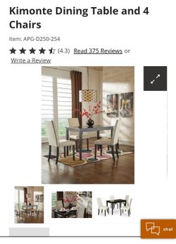 NEW Ashley Furniture Dining Table Set, 4 Chairs, Still in Box