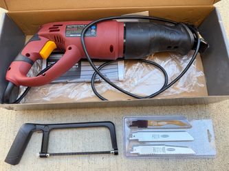 Chicago Electric 6A Reciprocating Saw w/ Rotating Handle + Blades & Mini Saw (Like New in Box)