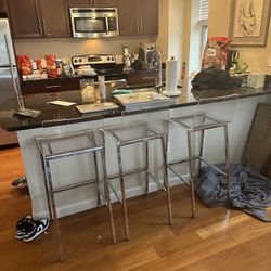 3 Acrylic Bar Stools 