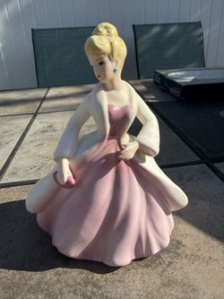 Vintage Enesco Lady In Pink Dress Planter Made In Japan