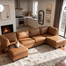 Faux Leather Sectional 