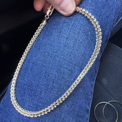 Dubai 14k Yellow Gold Finish Cuban Chain Necklace 14-1/2