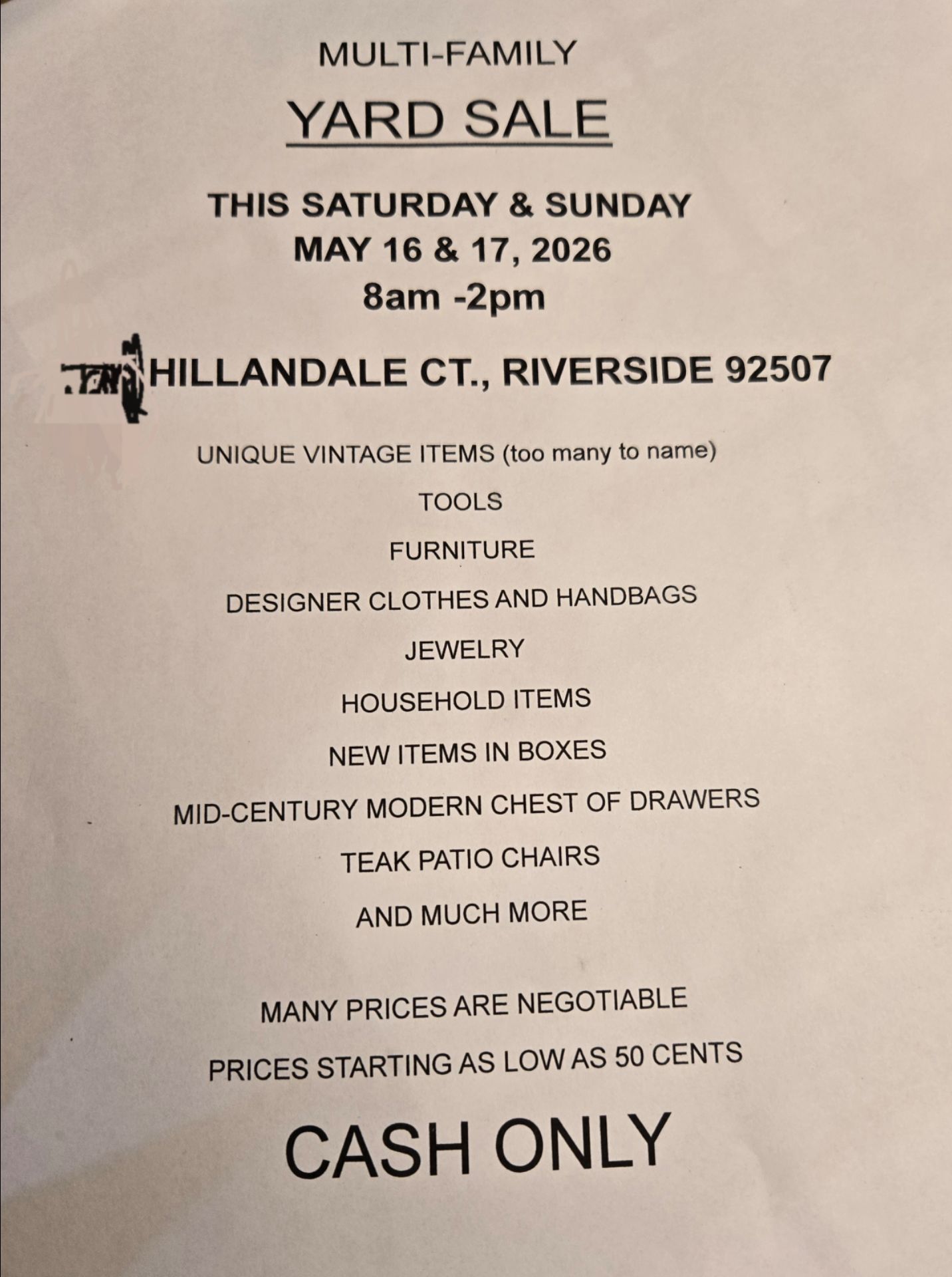 YARD SALE - near UC Riverside