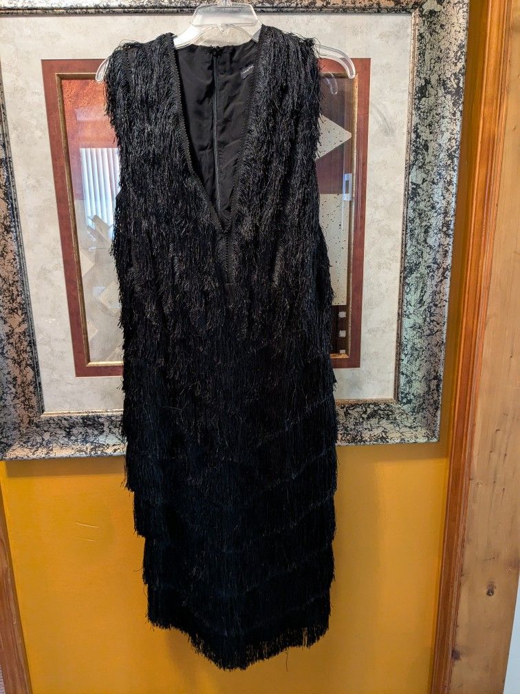 Luxe Protocol Black Fringe Dress