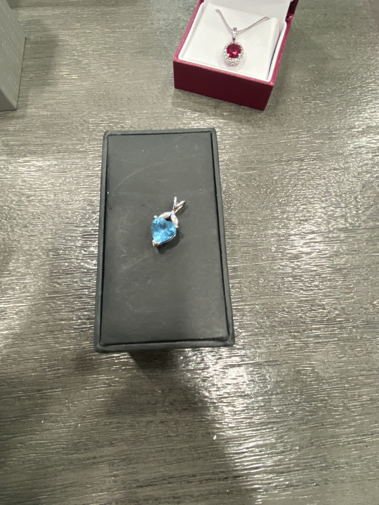 Blue zircon heart Necklace
