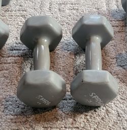 Rubber Coated Set Of 15lb Dumbells . 1 Set Left 20.