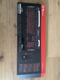 Tt eSPORTS Commander Gaming Keyboard – Red LED Backlit, New Open Box (No Mouse)