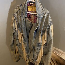 Vintage Fringe Jean Jacket