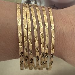 GOLD SEMANARIO BRACELETS 7 pcs, 14K