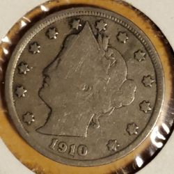 1910 Lady Liberty Head "V" Nickel Coin
