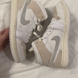 Jordan 1 Mid PS White/LT Orewood Brown-Tech Grey FB9141-120 2Y