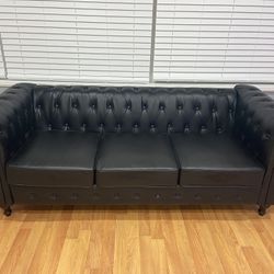 faux leather couch