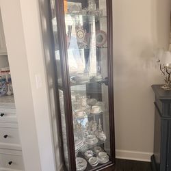 Two Pulaski Chocolate Cherry II Curio Cabinet