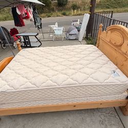 Queen bed with 2 mattresses comes with bed frame