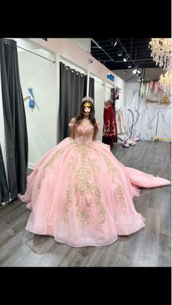 Princess Paradise light pink,gold quince dress.