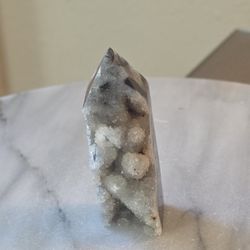 3.2" Approximately Sparkling Druzy Sphalerite Tower Quartz Crystal 