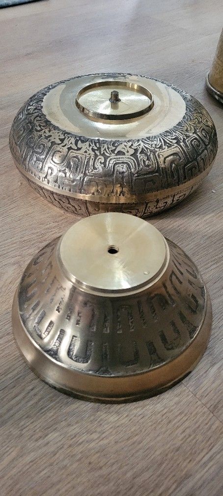 Moorish Mid-Century Modern Brass Bowl