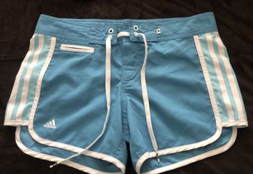 Cute Adidas Shorts Blue & White Size 1 Juniors Worn Once  SHIPPING ONLY Preowned