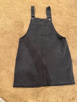 Black Denim Overall Dress