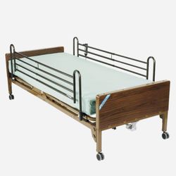 Drive 1000 Medical Delta Ultra Light Semi Electric Bed, Full Rail, Mattress, Perimeter Mattress Cover