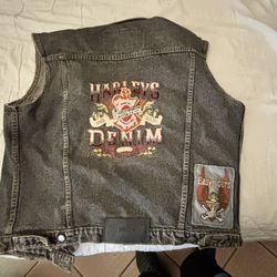 Vintage Harley Davidson Denim Vest