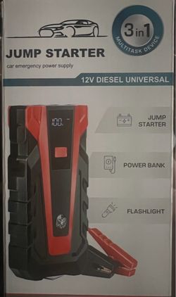 BRAND NEW IN BOX  3000A Car Battery Jump Starter,12V Jump Starter Battery Pack (up to 9.0L Gasoline and 7.0L Diesel Engine), Portable Jump Box with 3 