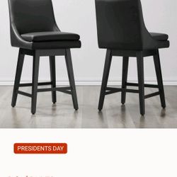 Black Swivel  Bar Stools Swt of 2 ( Practically New )