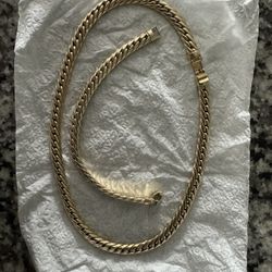 Gargantilla Y Manilla Nuevas De Oro 10 