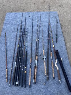 As is old used fishing rods together buy at own risk